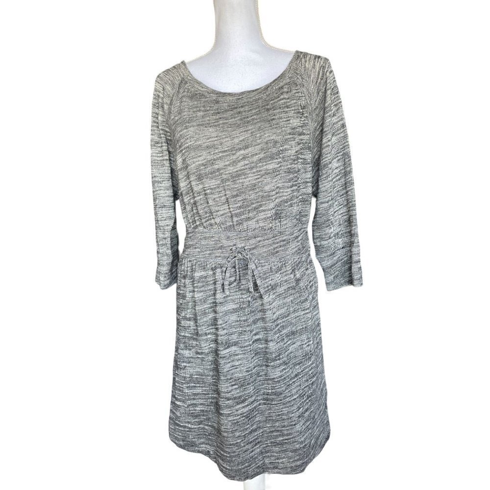 Juicy Couture Women's Knit Dress Size M Gray 3/4 Sleeves Waist Tie Above Knee